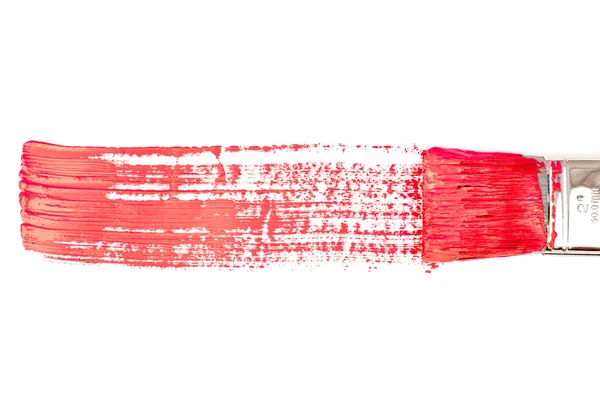 Línea horizontal roja de pintura — Foto de Stock