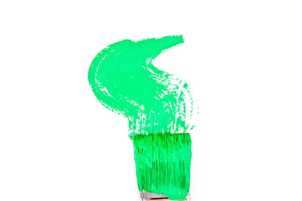 Green brush stroke forming a zigzag — Stock Photo, Image