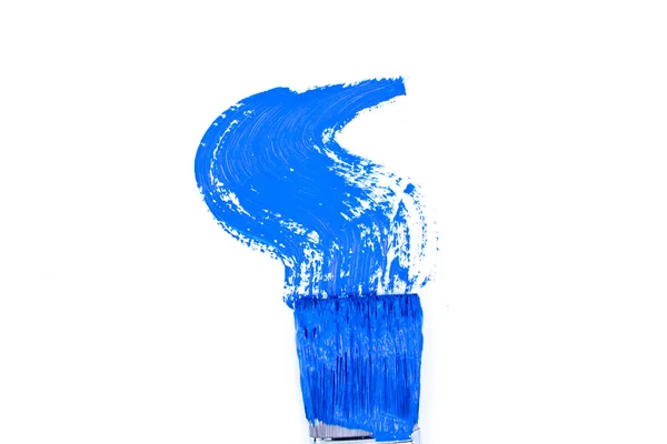 Blue brush stroke forming a zigzag against a white background — Stock Photo, Image