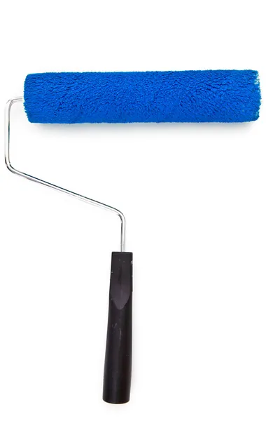 Blue paint roller — Stock Photo, Image