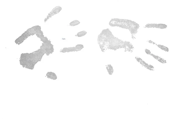 Dwa handprints szary — Zdjęcie stockowe