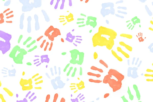 Multi colored handprints — Stock Photo, Image