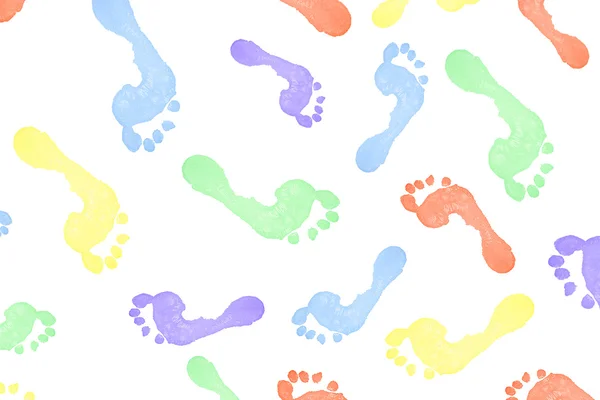 Multi colored footprints — Stock Photo, Image