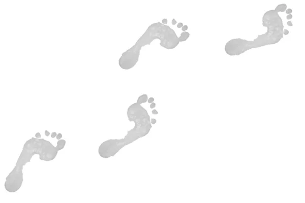 Four grey footprints — Stock Photo, Image