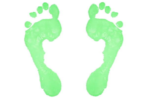 Two green footprints — Stock Photo, Image