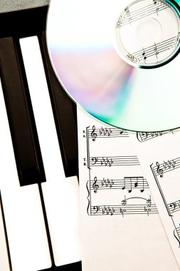 Cd and music score clipart