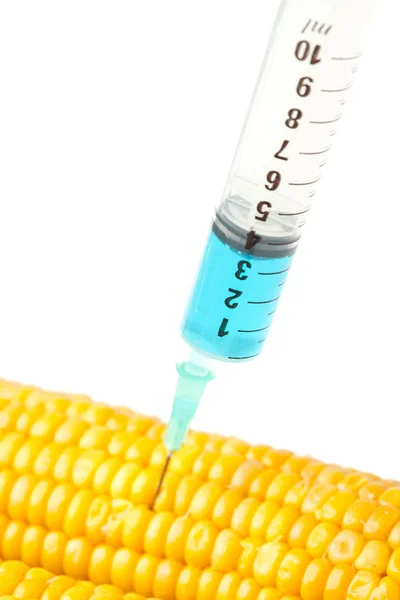 Syringe into corn — Stock Photo, Image