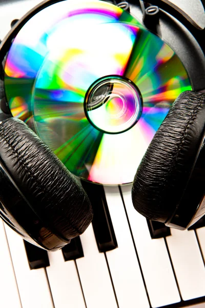 Close up of a headphone on a synth — Stock Photo, Image