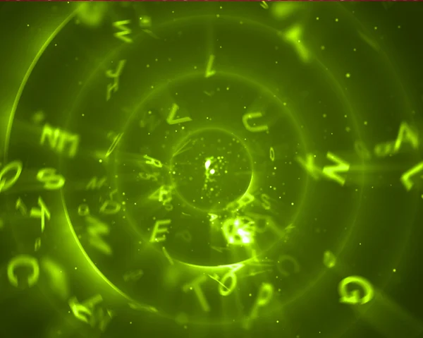 Lettres majuscules en cercles verts — Photo