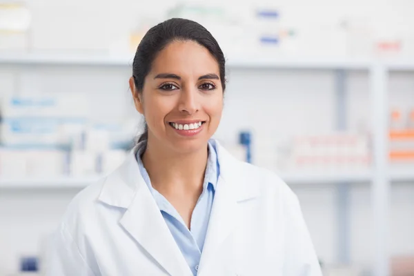 Female pharmacist smiling — Stock Photo, Image