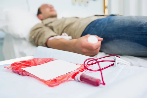 Focus on a blood bag — Stock Photo, Image