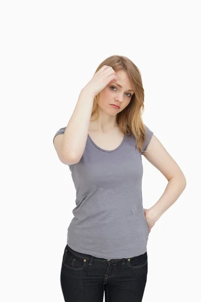 Woman seeming upset — Stock Photo, Image