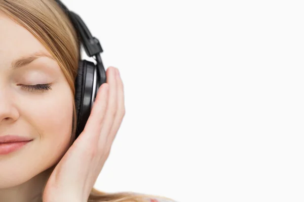 Woman with headphones — Stock Photo, Image