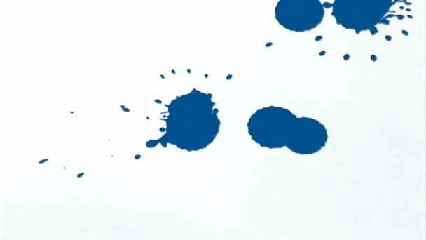 Splatter de tinta azul — Vídeo de Stock