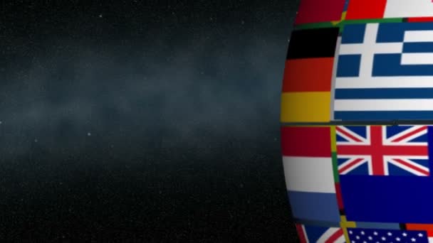 Spinnen vlag globe — Stockvideo