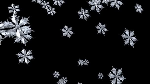Zwevende sneeuwvlok naadloze — Stockvideo