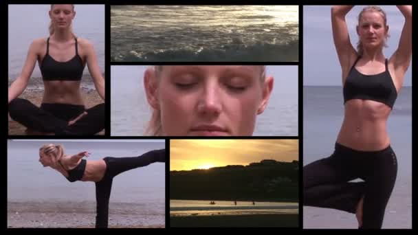 Attrayant femelle faire du yoga — Video