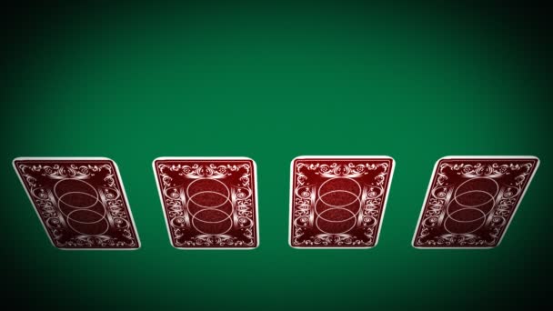 Игральные карты с покерной рукой — стоковое видео