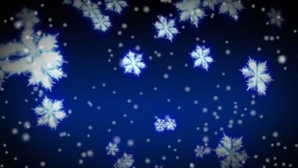 Starglow sneeuwvlokken en sneeuw — Stockvideo