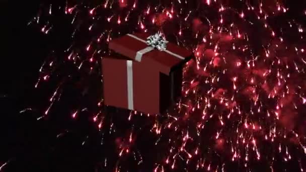 3D caída de regalos de Navidad — Vídeo de stock