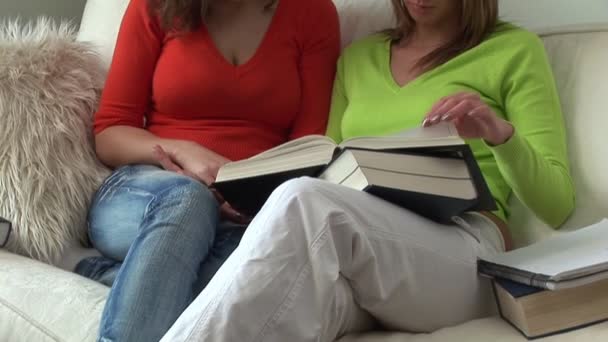 Twee tieners studeren — Stockvideo