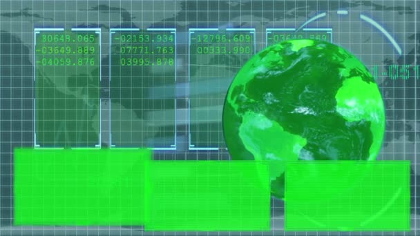 Animated green Earth displaying copy spaces — Stock Video