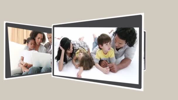 Interfaccia animata sulle famiglie a casa — Video Stock