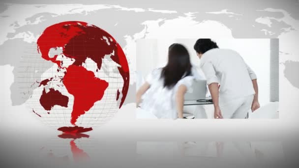Červená země na samotné zobrazování videa o práci — Stock video