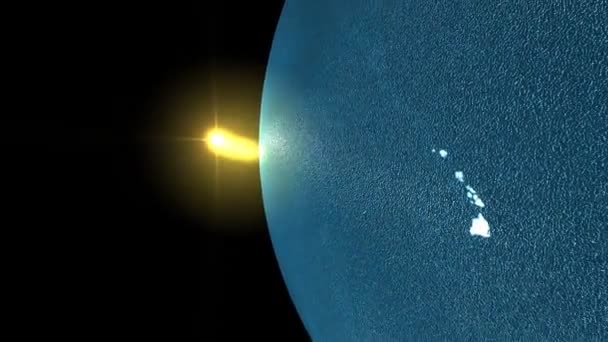 3D анімація блакитної планети — стокове відео