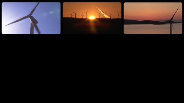 Montagem 3D da energia eólica — Vídeo de Stock