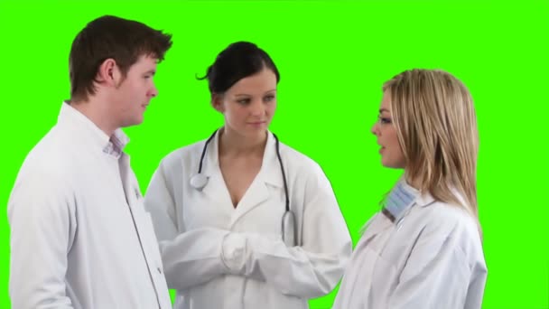 Filmagem em tela verde de uma equipe médica — Vídeo de Stock