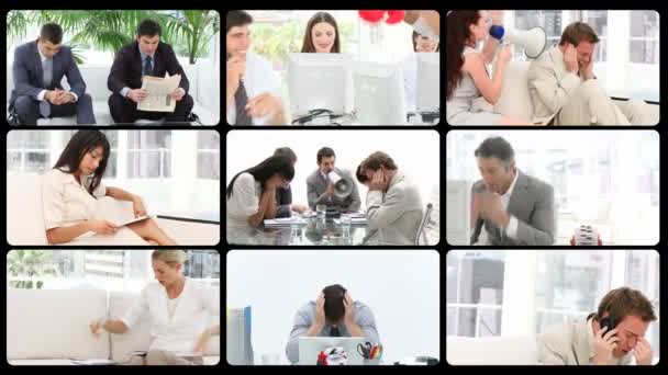 Видеомонтаж стресса на рабочем месте — стоковое видео