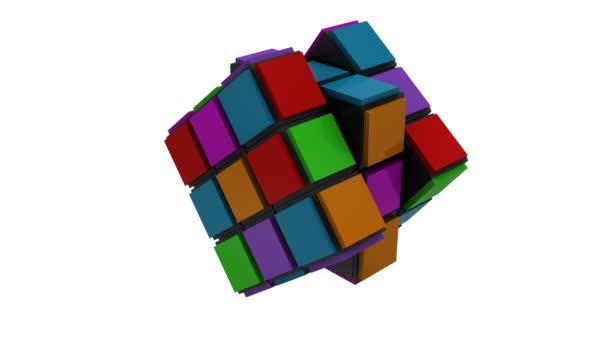 3d puzzle di strategia cubica — Video Stock