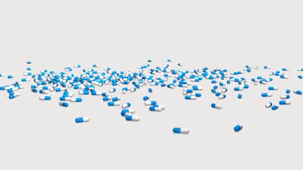 Animation of pills falling down — Stock Video