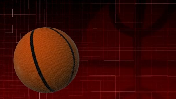 3D-basketbal in hd — Stockvideo