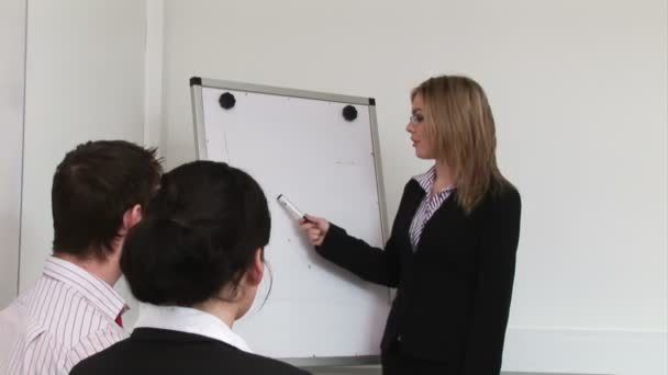 Mujer dando una presentación de negocios — Vídeo de stock