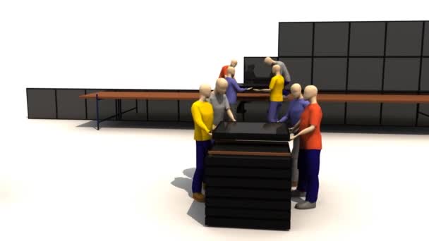 3D men presenting families — Stock Video