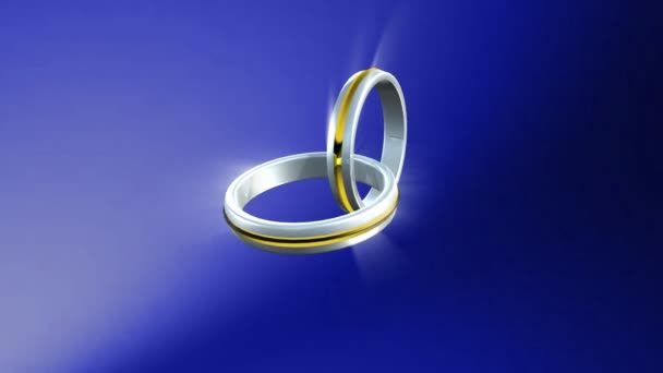 3 d の結婚指輪 — ストック動画