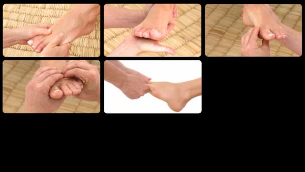 Montage presenting foot massages — Stock Video