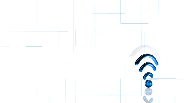 Animation des Wifi-Signals. Konzept des Netzwerks — Stockvideo