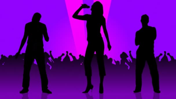 Animation von Silhouetten singend — Stockvideo