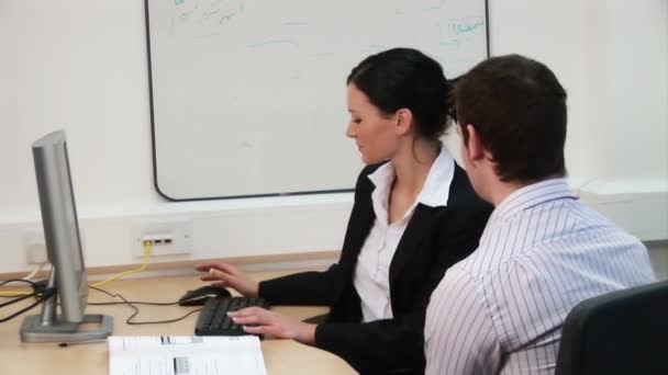 Businesswoman Conducting an Appraisal — Stock Video