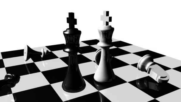 Animation of chess set. Stand off. Concept of rivalry — Stock Video