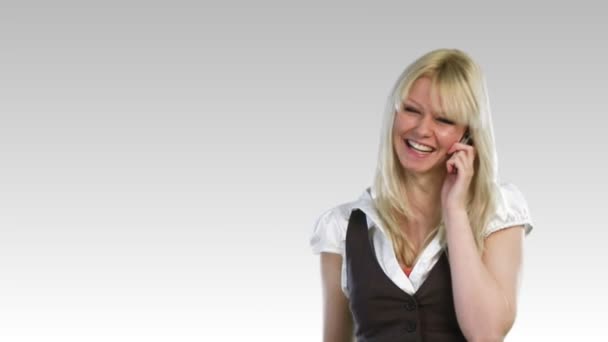 Attractive blonde woman on the phone — Stock Video