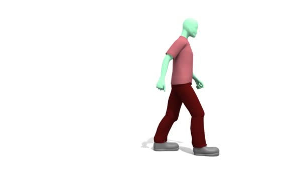 3D Человек, представляющий зеленые технологии — стоковое видео