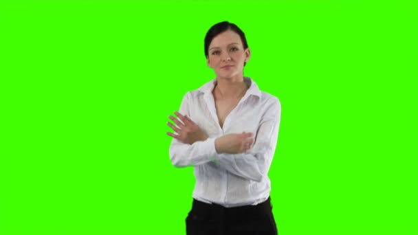 Filmato sullo schermo verde di una donna d'affari — Video Stock