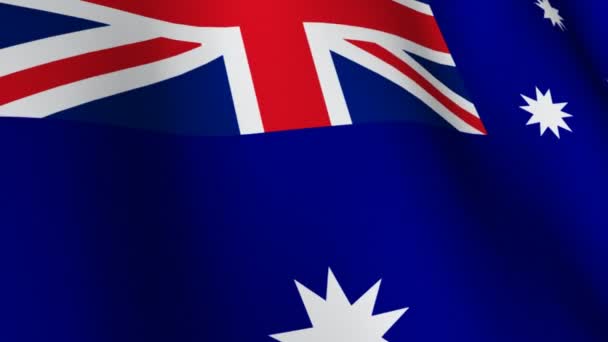 Australiska flaggan i vinden — Stockvideo
