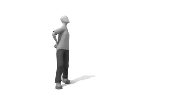 3D Man presenting a graph — Stock Video