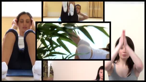 Animazione stock di donne attraenti che fanno esercizi di fitness — Video Stock