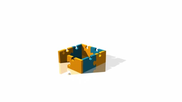 3D jigsaw ev — Stok video